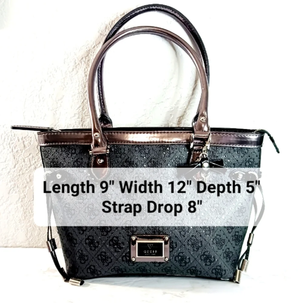 Guess Black and Silver Tote with Structured Design - Picture 10 of 13